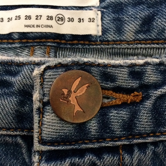 ONE X One Teaspoon Le Cat Distressed Denim Mini Skirt - Picture 2 of 11